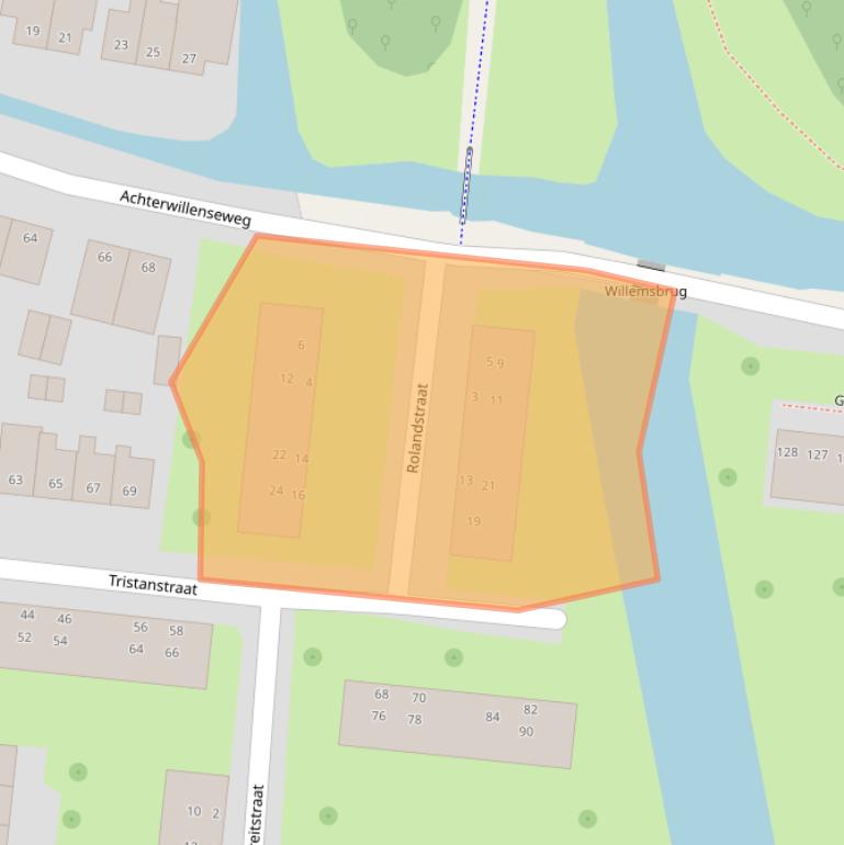 Kaart van postcodegebied 2805VX.