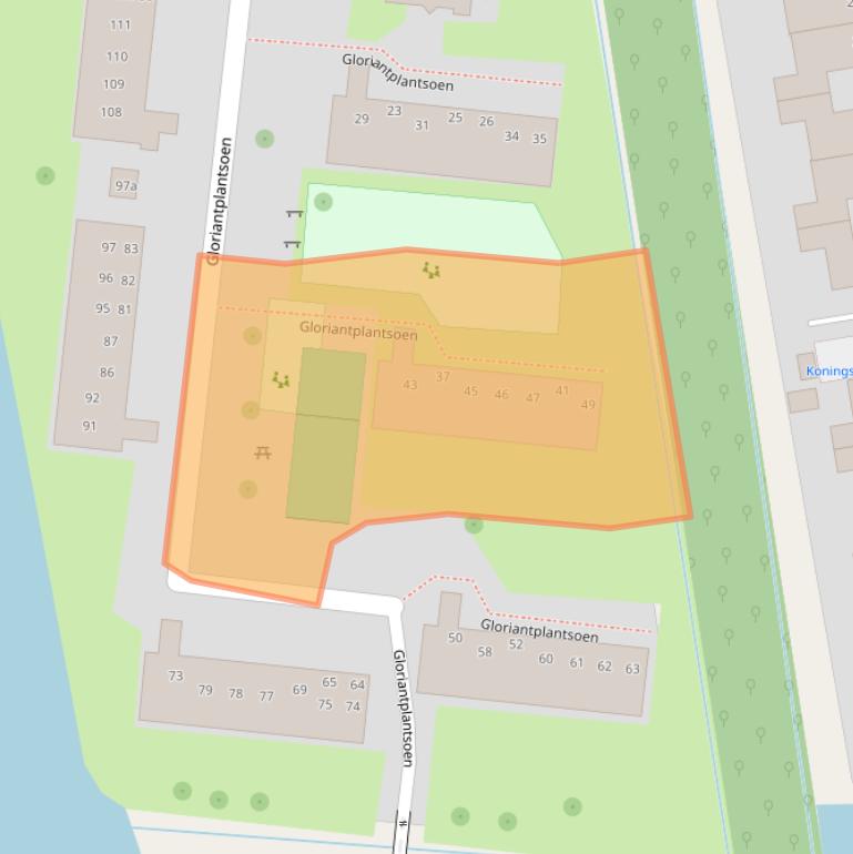 Kaart van postcodegebied 2805XC.