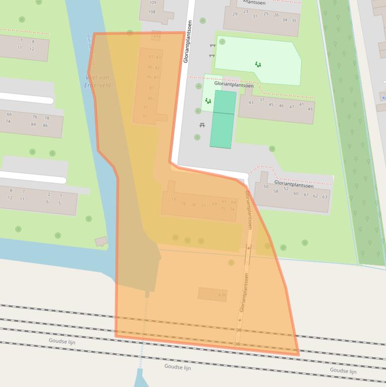 Kaart van postcodegebied 2805XE.