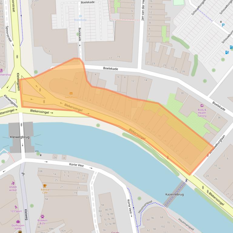 Kaart van postcodegebied 2806AA.