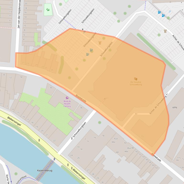 Kaart van postcodegebied 2806AE.