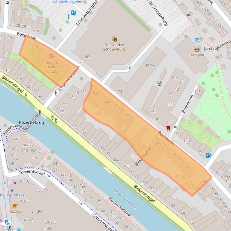 Kaart van postcodegebied 2806AL.