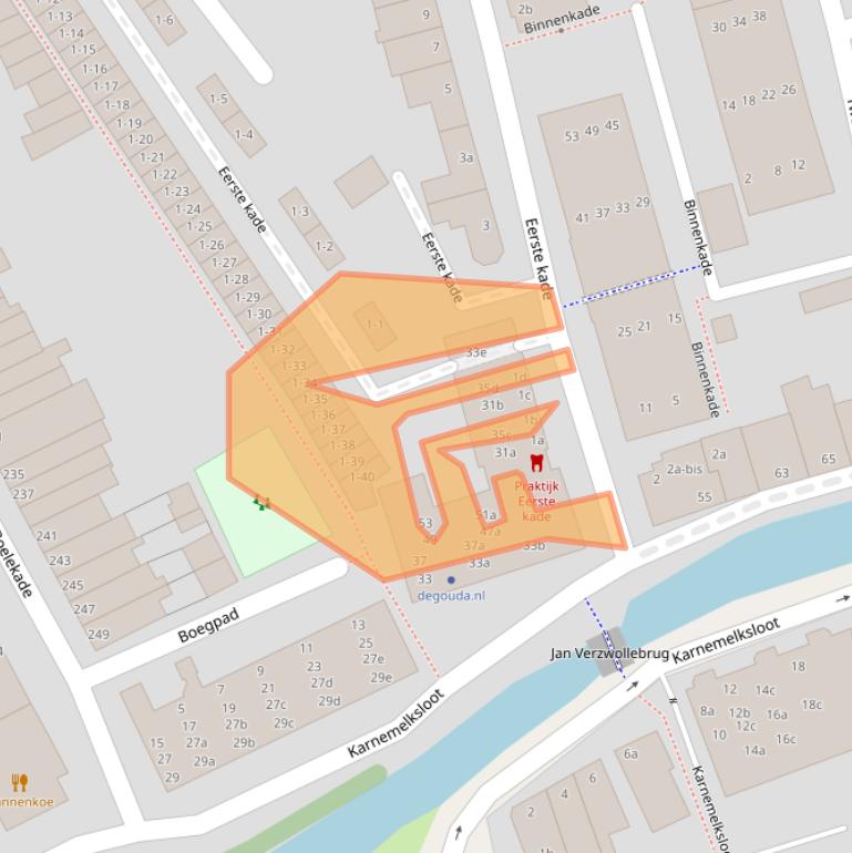 Kaart van postcodegebied 2806BB.