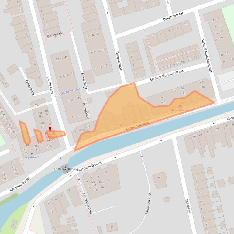 Kaart van postcodegebied 2806BC.