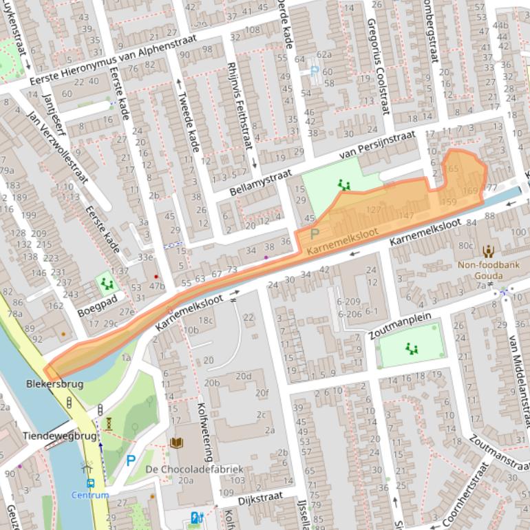 Kaart van postcodegebied 2806BD.