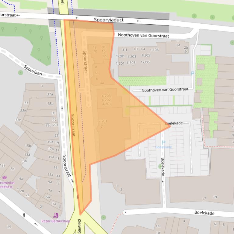Kaart van postcodegebied 2806BZ.