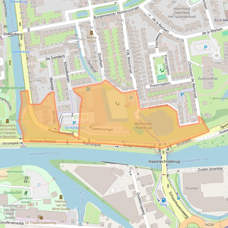 Kaart van postcodegebied 2806CH.