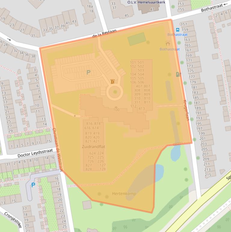 Kaart van postcodegebied 2806DC.