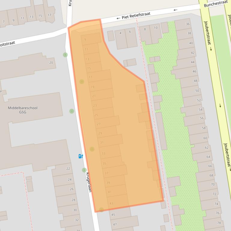 Kaart van postcodegebied 2806EB.