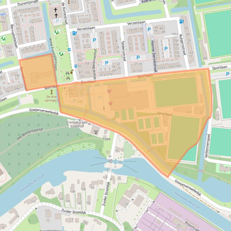 Kaart van postcodegebied 2806HC.