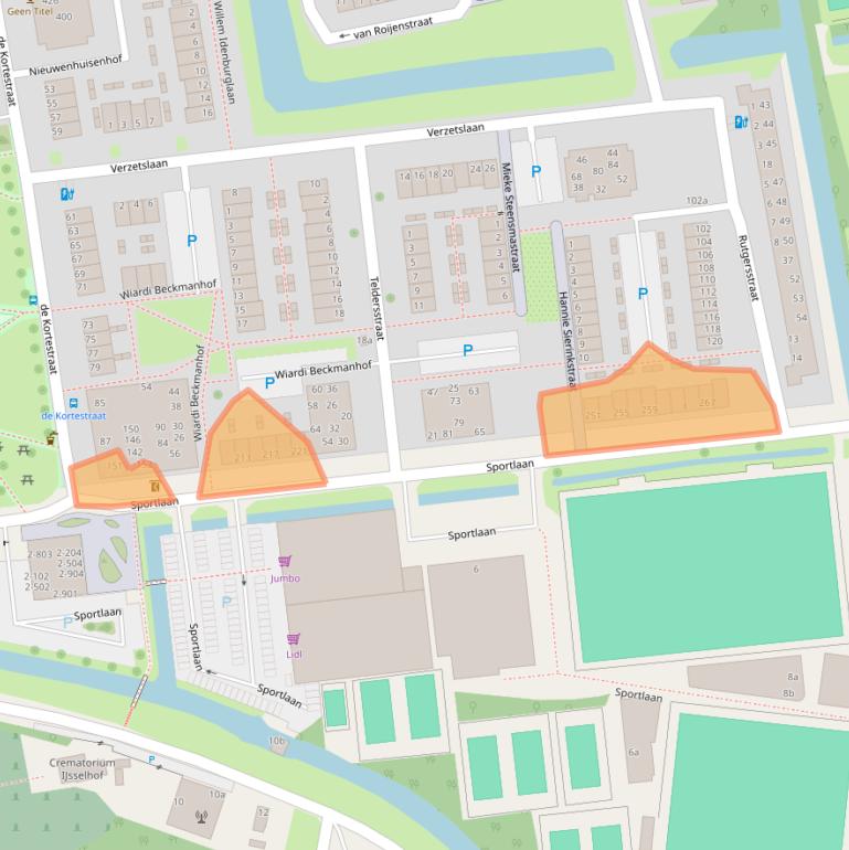 Kaart van postcodegebied 2806HZ.