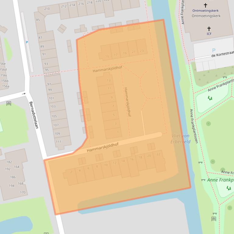 Kaart van postcodegebied 2806JS.
