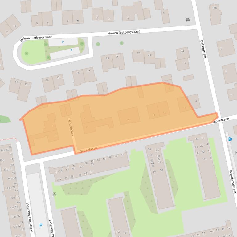 Kaart van postcodegebied 2806KK.