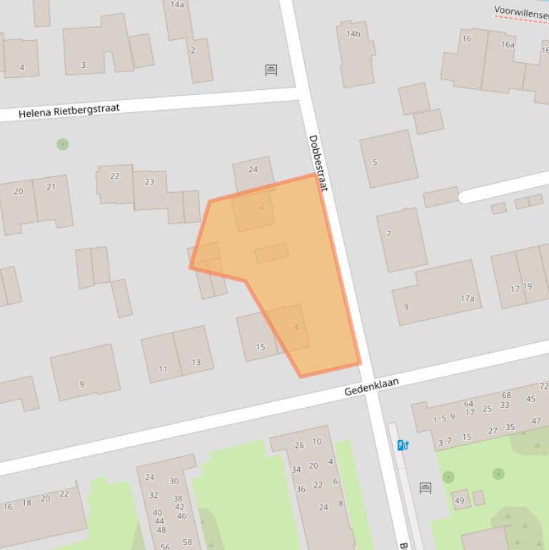 Kaart van postcodegebied 2806KZ.