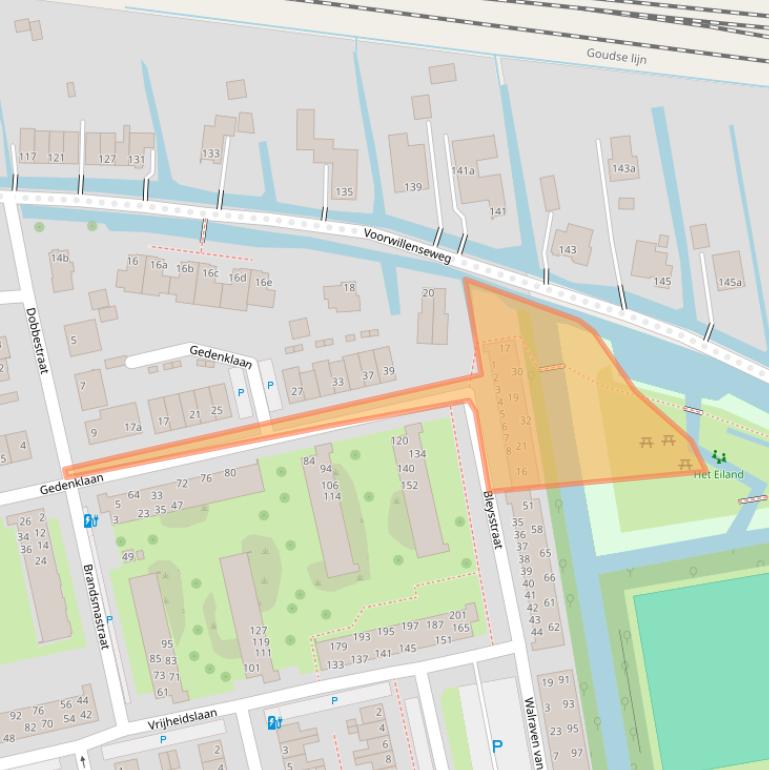 Kaart van postcodegebied 2806LA.