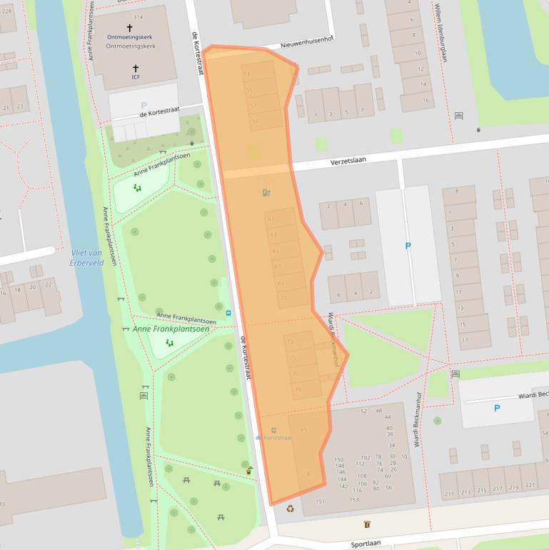 Kaart van postcodegebied 2806LZ.