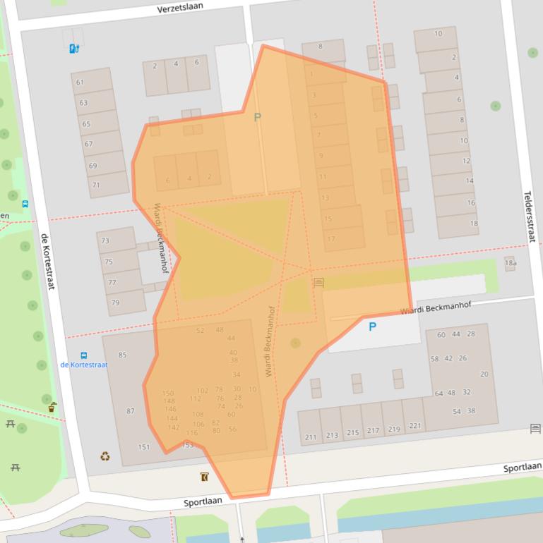 Kaart van postcodegebied 2806MM.