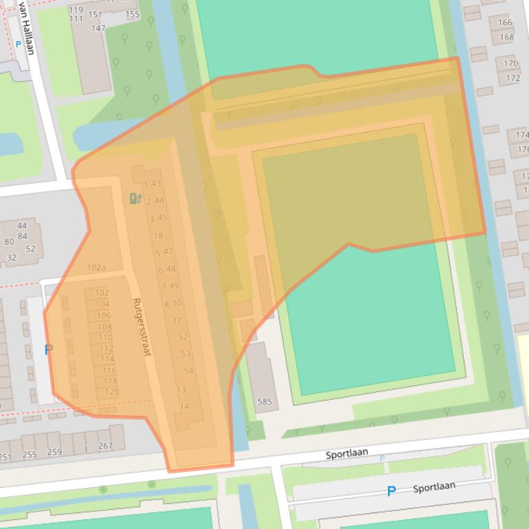Kaart van postcodegebied 2806MZ.
