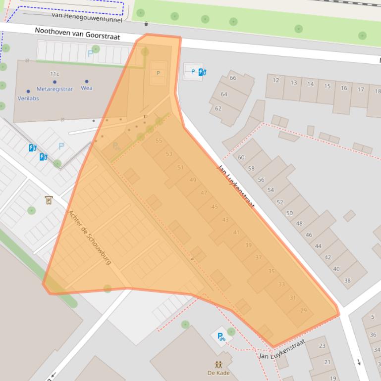 Kaart van postcodegebied 2806PE.