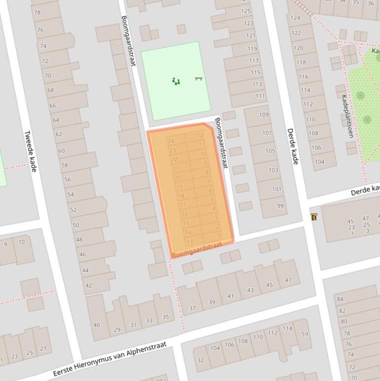 Kaart van postcodegebied 2806PZ.