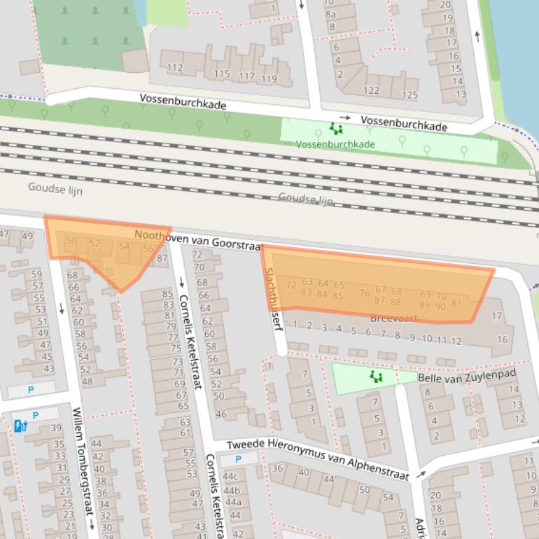 Kaart van postcodegebied 2806RE.