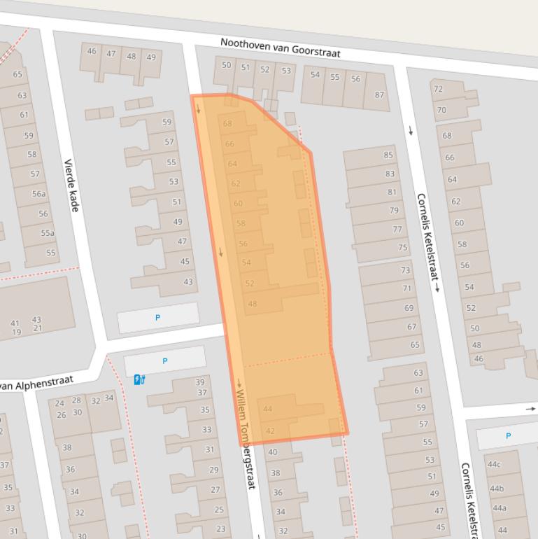 Kaart van postcodegebied 2806SJ.