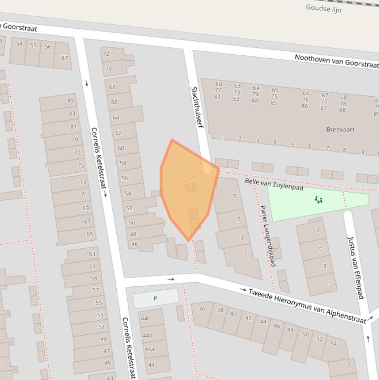 Kaart van postcodegebied 2806SV.