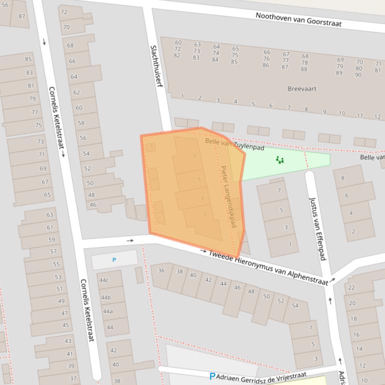 Kaart van postcodegebied 2806SW.