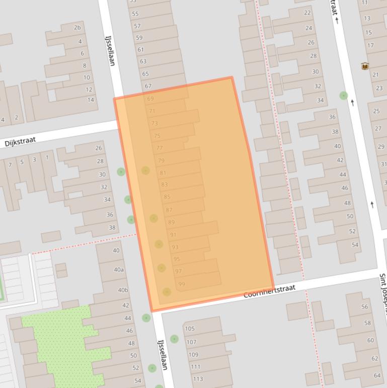 Kaart van postcodegebied 2806TD.