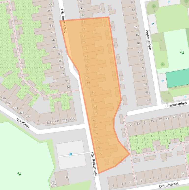 Kaart van postcodegebied 2806TR.