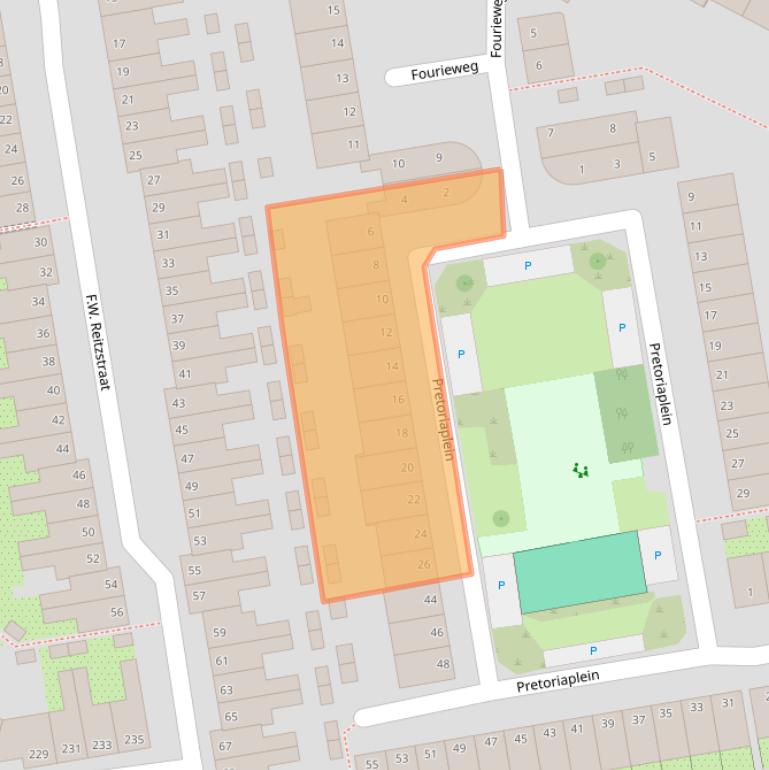 Kaart van postcodegebied 2806TX.