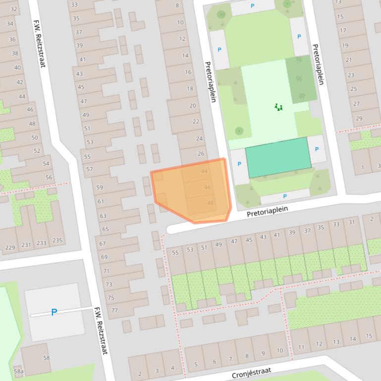 Kaart van postcodegebied 2806TZ.