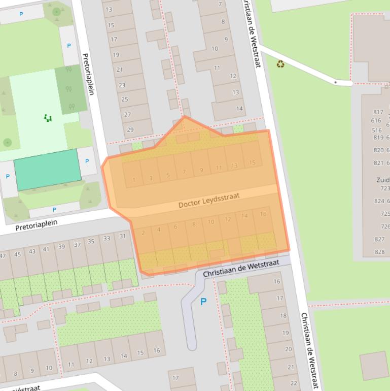 Kaart van postcodegebied 2806VB.