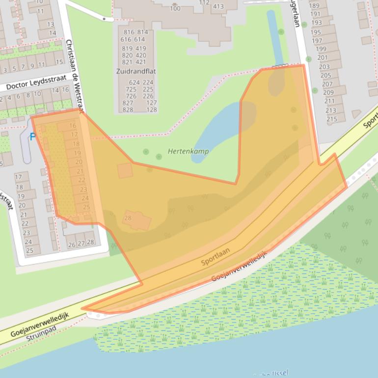 Kaart van postcodegebied 2806VD.