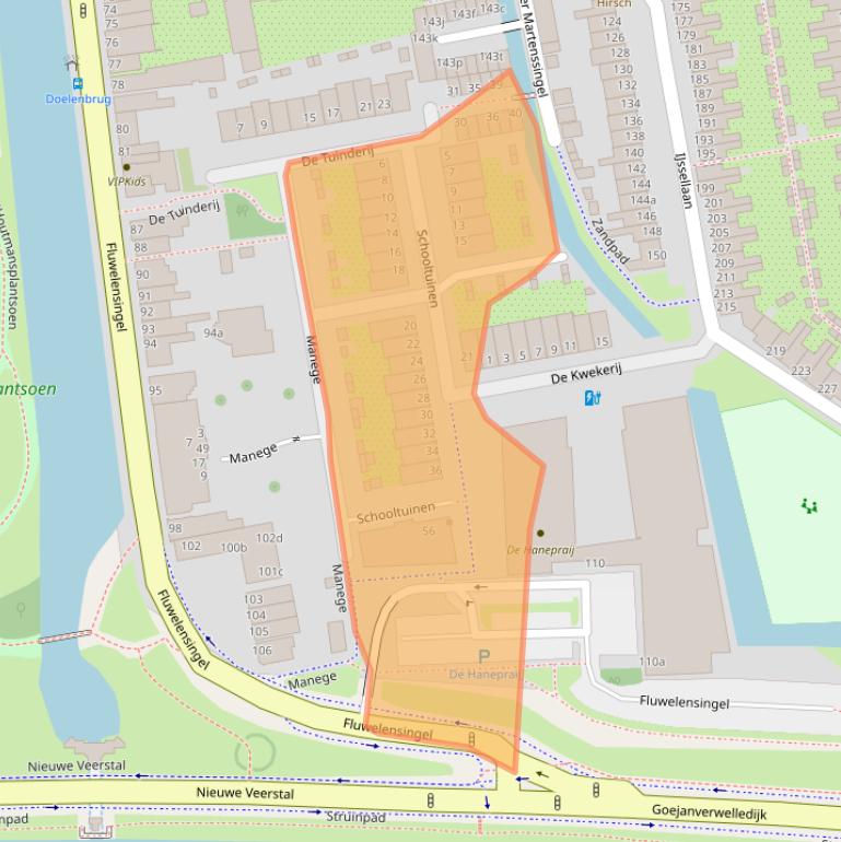 Kaart van postcodegebied 2806VZ.