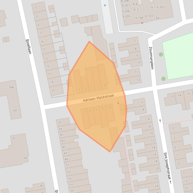 Kaart van postcodegebied 2806WB.