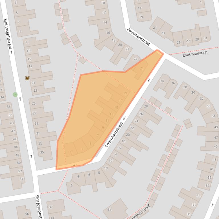 Kaart van postcodegebied 2806WC.
