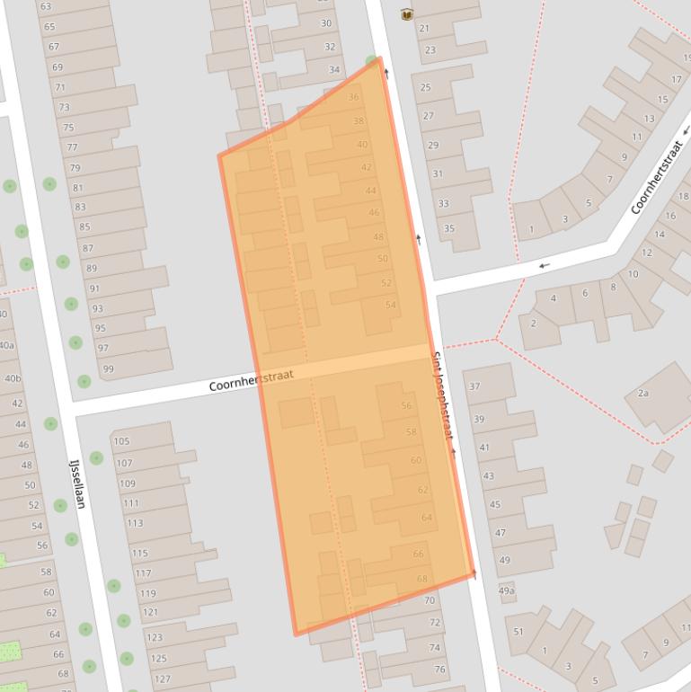 Kaart van postcodegebied 2806WK.
