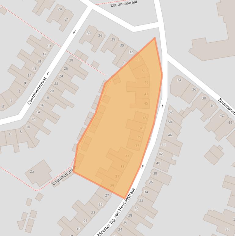 Kaart van postcodegebied 2806XG.