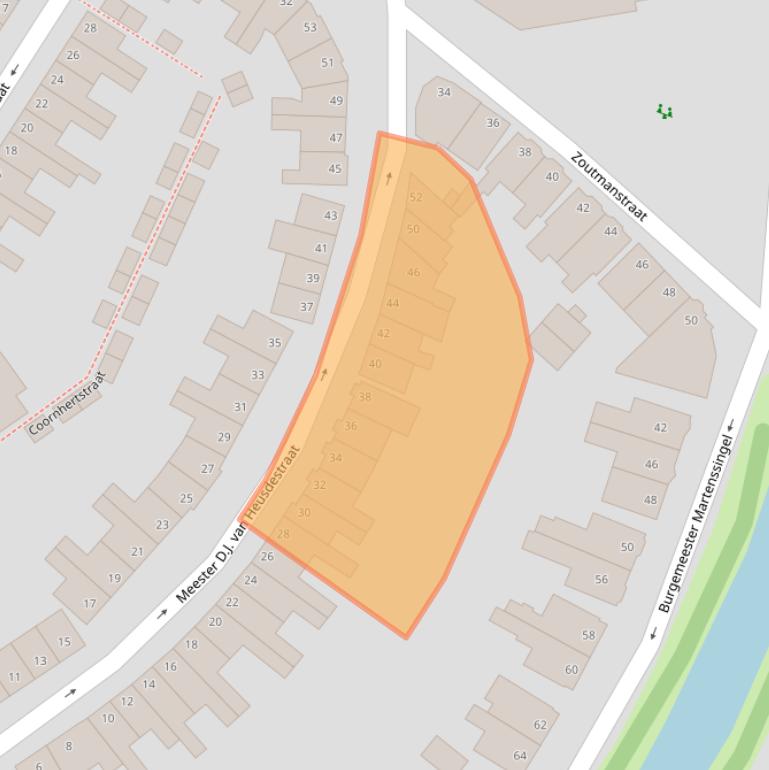 Kaart van postcodegebied 2806XJ.