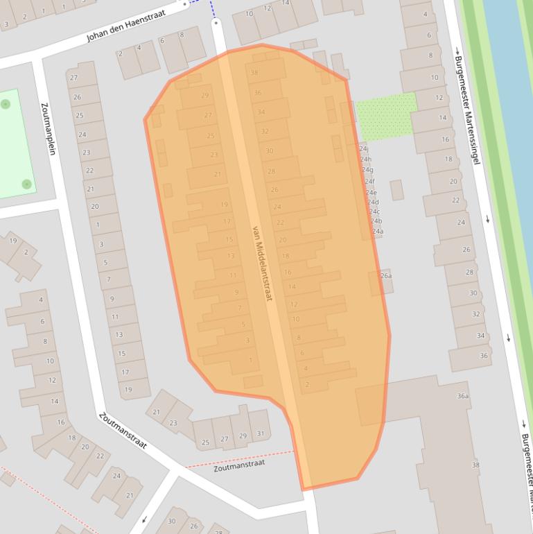 Kaart van postcodegebied 2806XK.