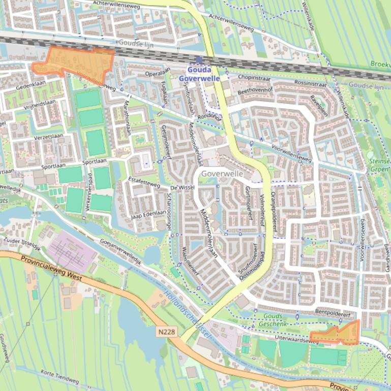 Kaart van postcodegebied 2806ZG.