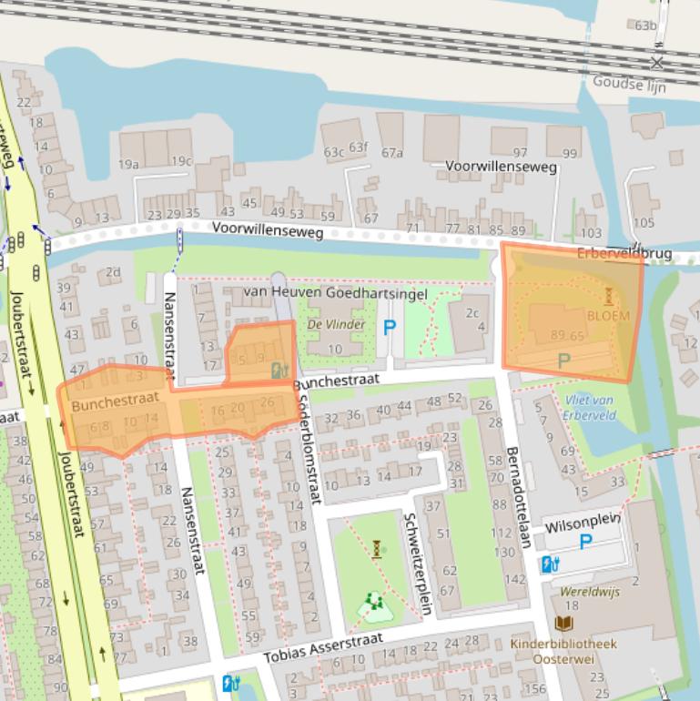 Kaart van postcodegebied 2806ZJ.