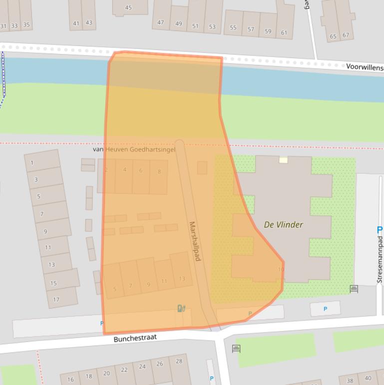 Kaart van postcodegebied 2806ZN.