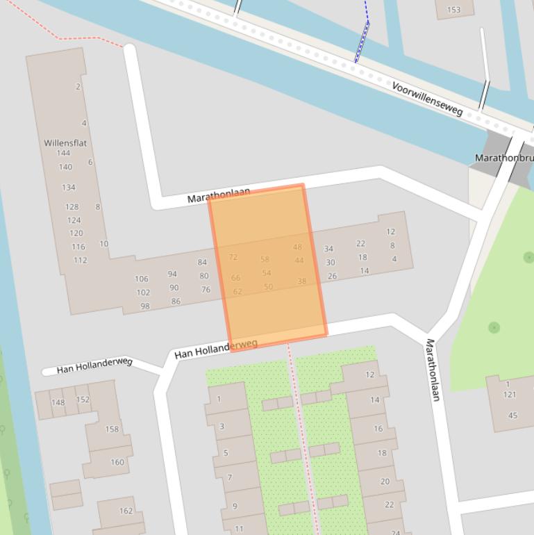 Kaart van postcodegebied 2807AE.