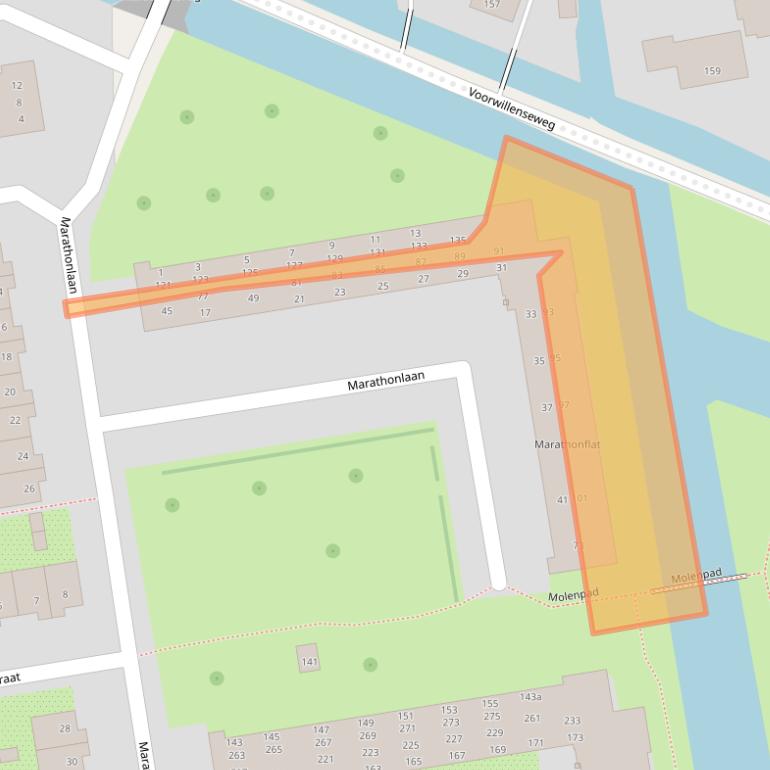 Kaart van postcodegebied 2807AR.