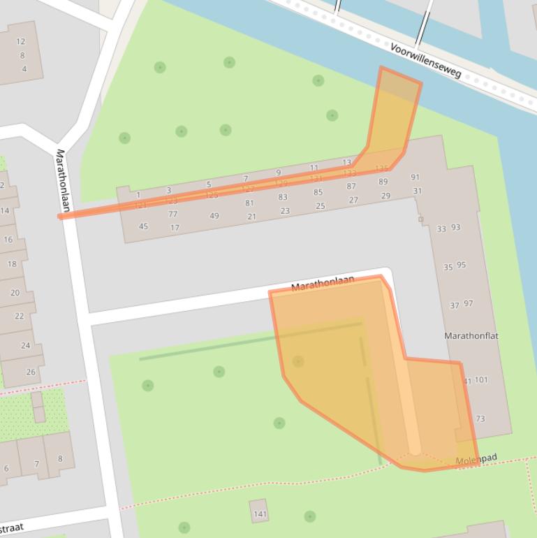 Kaart van postcodegebied 2807AS.