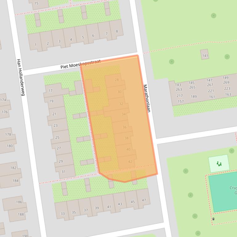 Kaart van postcodegebied 2807BC.