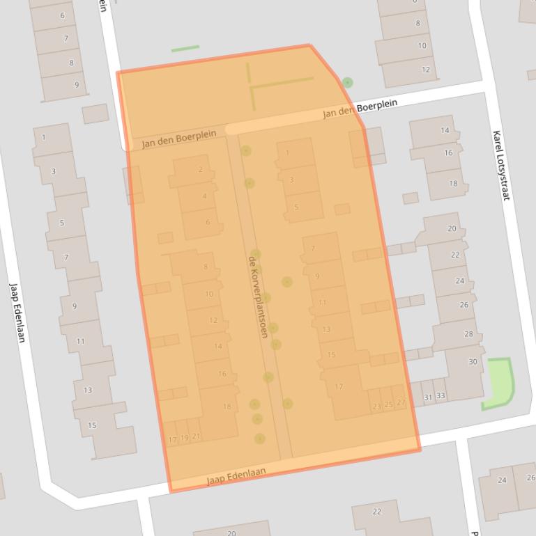 Kaart van postcodegebied 2807BW.