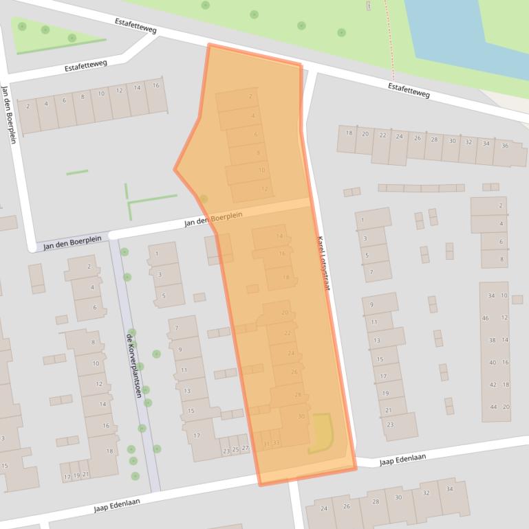 Kaart van postcodegebied 2807BZ.